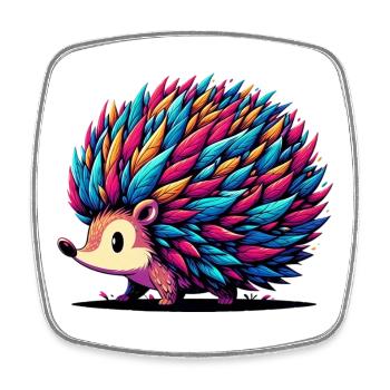 Hedgehog - Square fridge magnet - white - Front
