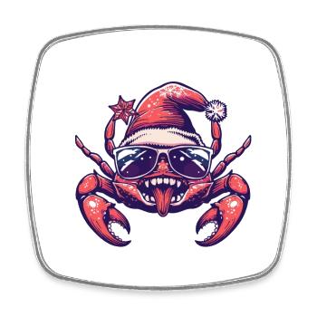 Crab Crab Christmas Funny - Square fridge magnet - white - Front