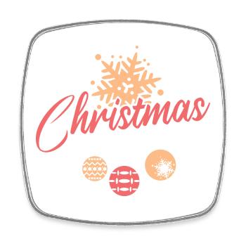 Chrisrmas xmas Weihnachtsstern Baumkugeln Winter - Viereckiger Kühlschrankmagnet - Weiß - Vorne