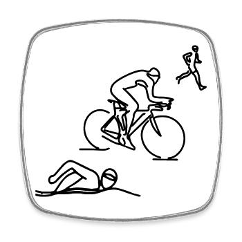 Triathlet Skizze - Viereckiger Kühlschrankmagnet - Weiß - Vorne