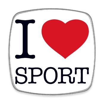 I LOVE SPORT - Square fridge magnet - white - Front