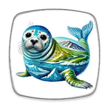 Seal - Square fridge magnet - white - Front