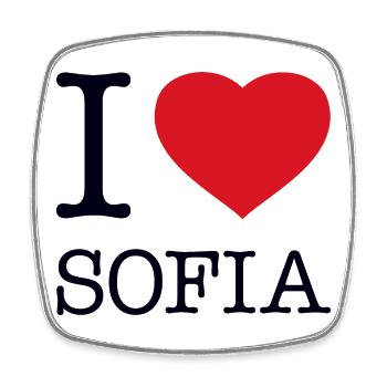 I LOVE SOFIA - Square fridge magnet - white - Front