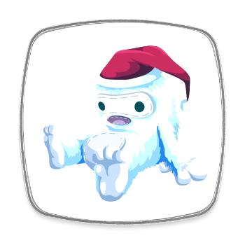 Poupée de Noël - Magnet carré - blanc - Devant