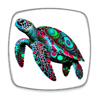 Tortue - Magnet carré - blanc - Devant