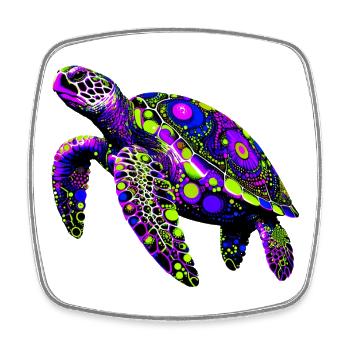 Tortue - Magnet carré - blanc - Devant
