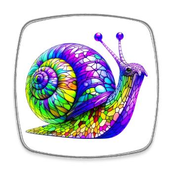 Escargot - Magnet carré - blanc - Devant