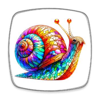 Escargot - Magnet carré - blanc - Devant