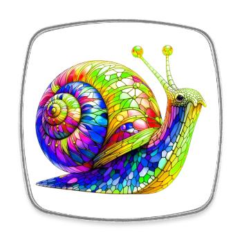 Snail - Square fridge magnet - white - Front