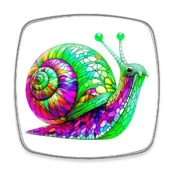 Escargot - Magnet carré - blanc - Devant