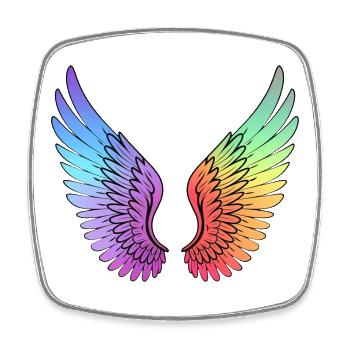 Ailes dégradées arc-en-ciel - Magnet carré - blanc - Devant
