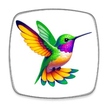 Kolibri - Viereckiger Kühlschrankmagnet - Weiß - Vorne