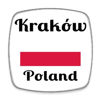 Krakau, Polen - Stilvolle Drucke - Viereckiger Kühlschrankmagnet - Weiß - Vorne