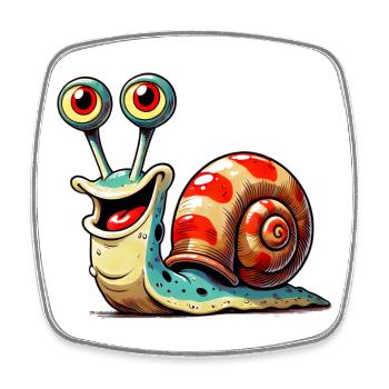 Snail - Square fridge magnet - white - Front