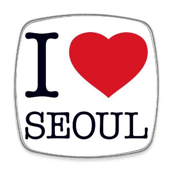 I LOVE SEOUL - Square fridge magnet - white - Front