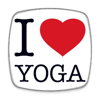 I LOVE YOGA - Viereckiger Kühlschrankmagnet - Weiß - Vorne