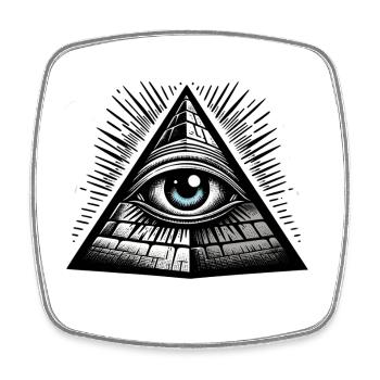 All sehendes Auge verschwörung illuminati geheim p - Viereckiger Kühlschrankmagnet - Weiß - Vorne