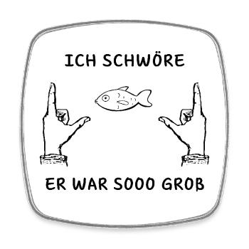 Fishing - I Swear He Was So Big - Square fridge magnet - white - Front