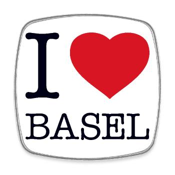 I LOVE BASEL - Square fridge magnet - white - Front