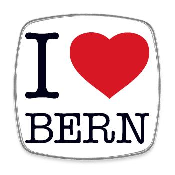 I LOVE BERN - Viereckiger Kühlschrankmagnet - Weiß - Vorne