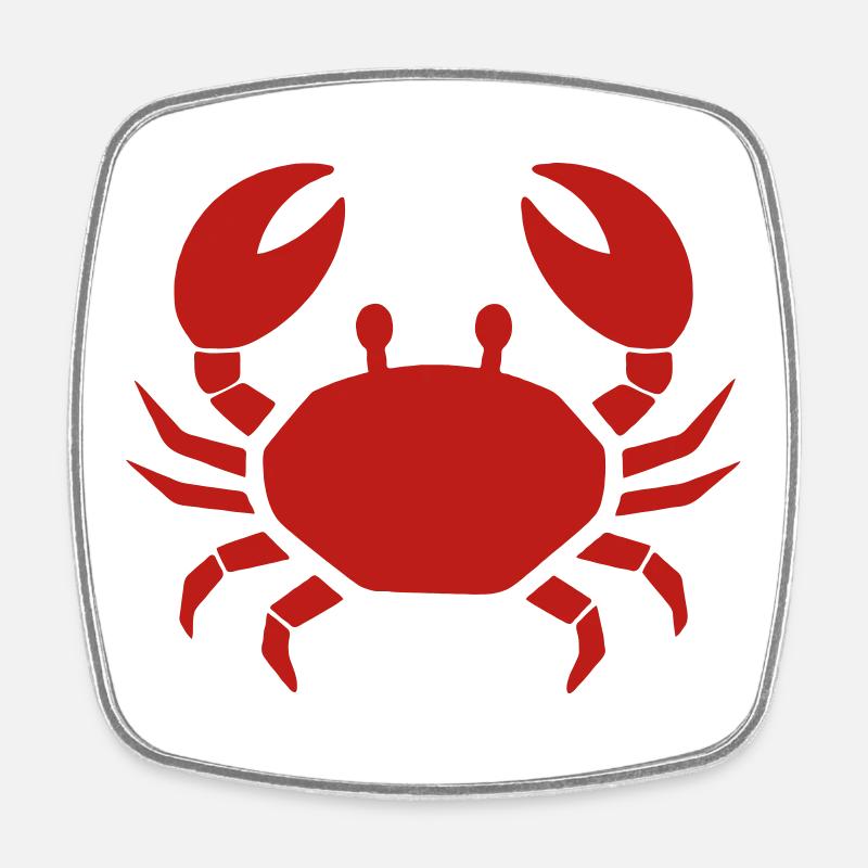 Coastal Crab Charm - Square fridge magnet - white
