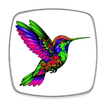 Kolibri - Viereckiger Kühlschrankmagnet - Weiß - Vorne