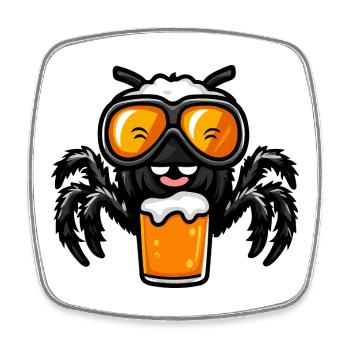 Tarantula Après-Ski Bière Bande Dessinée - Magnet carré - blanc - Devant