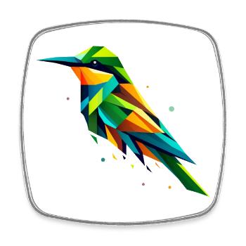 Colorful Geometric Bee-eater Bird - Square fridge magnet - white - Front