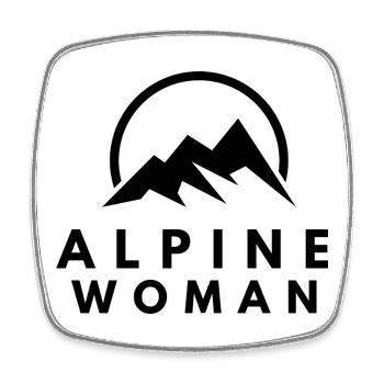 ALPINE WOMAN - Viereckiger Kühlschrankmagnet - Weiß - Vorne