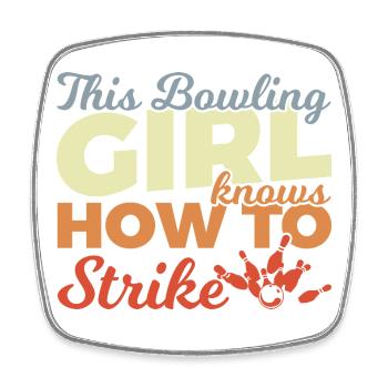 Fille de bowling - Magnet carré - blanc - Devant