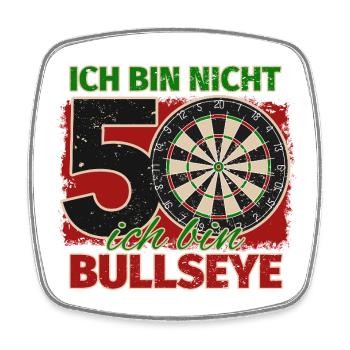 Ich bin nicht 50 ich bin Bullseye Geburtstag Dart - Viereckiger Kühlschrankmagnet - Weiß - Vorne