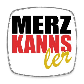 Merz kanns - Kanzler - Kanzlerkandidat - Viereckiger Kühlschrankmagnet - Weiß - Vorne