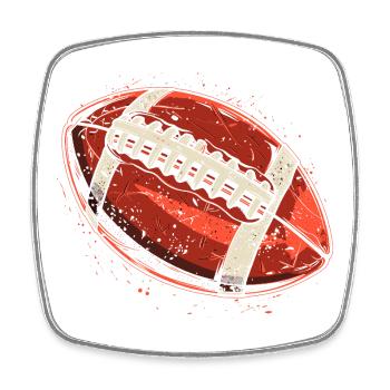 Graphique de ballon de football - Magnet carré - blanc - Devant