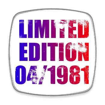 44e anniversaire Edition limitée 04/1981 - Magnet carré - blanc - Devant