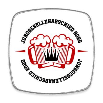 Junggesellen Abschied 2025 Bier Jga - Viereckiger Kühlschrankmagnet - Weiß - Vorne