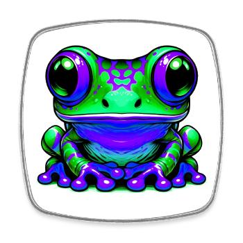 Grenouille - Magnet carré - blanc - Devant