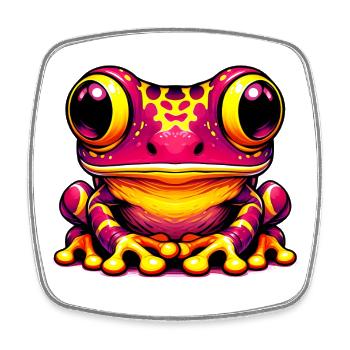 Grenouille - Magnet carré - blanc - Devant