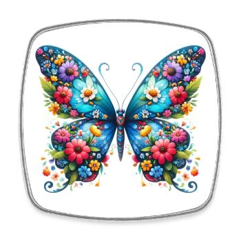 Butterfly - Square fridge magnet - white - Front