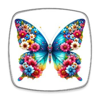 Schmetterling - Viereckiger Kühlschrankmagnet - Weiß - Vorne