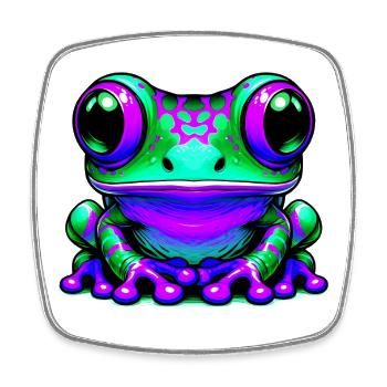 Grenouille - Magnet carré - blanc - Devant