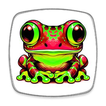 Grenouille - Magnet carré - blanc - Devant