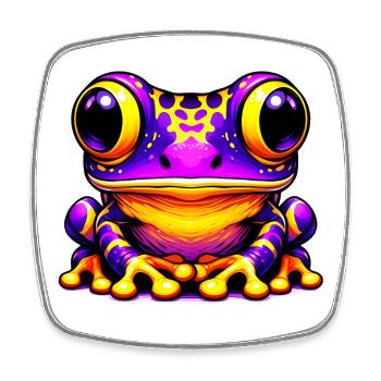 Frog - Square fridge magnet - white - Front