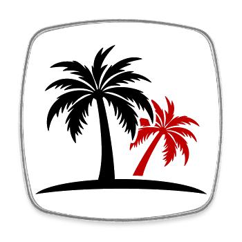 Île Palm - Magnet carré - blanc - Devant