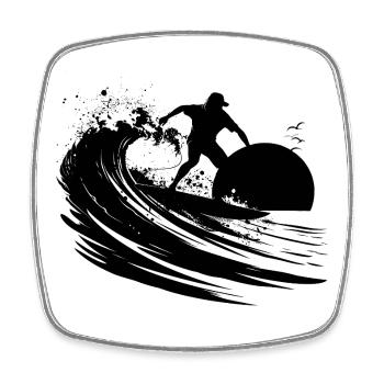 Surfer - Viereckiger Kühlschrankmagnet - Weiß - Vorne