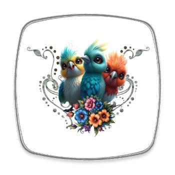 Le gang de l’oiseau heureux - Magnet carré - blanc - Devant