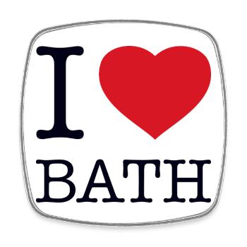 I LOVE BATH - Square fridge magnet - white - Front
