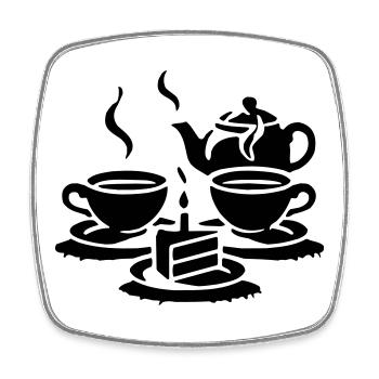 Kaffe Kuchen - Viereckiger Kühlschrankmagnet - Weiß - Vorne