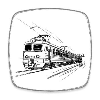 Railway Sketch - Square fridge magnet - white - Front