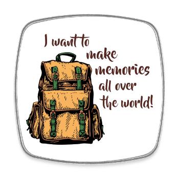 I want to make memories - Square fridge magnet - white - Front
