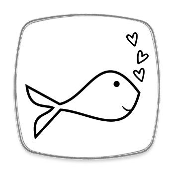 APRIL FOOL. FISH. SARDINE. ANNIVERSARY - Square fridge magnet - white - Front